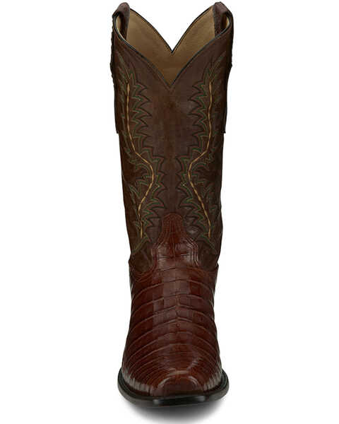 Image #4 - Tony Lama Men's Chasi Exotic Caiman Western Boots - Broad Square Toe , Cognac, hi-res