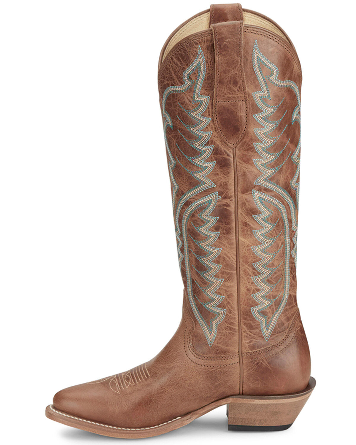 Image #3 - Justin Women's Evelyn Tall Western Boots - Snip Toe, Brown, hi-res
