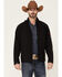 Image #1 - Justin Men's Solid Stillwater Logo Sleeve Zip-Front Fleece Jacket, Black, hi-res