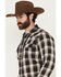 Image #2 - Cody James Men's Cowboy Code Plaid Print Long Sleeve Snap Western Shirt, Brown, hi-res