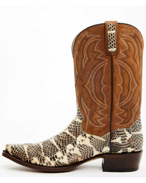 Image #3 - Dan Post Men's 12" Exotic Python Western Boots - Snip Toe , Brown, hi-res