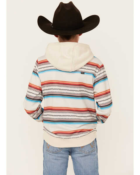 Image #4 - Hooey Boys' Striped Print Logo Hooded Sweatshirt , Brown, hi-res