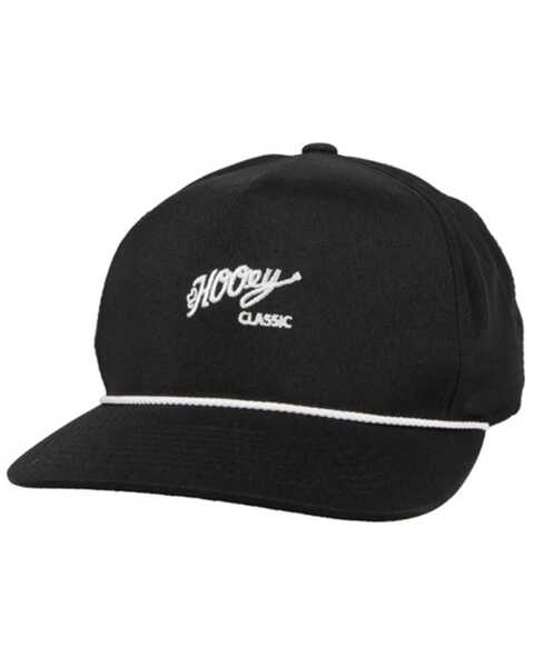 Hooey Men's Solid Classic Logo Embroidered Ball Cap, Black, hi-res