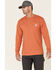 Image #1 - Carhartt Men's Loose Fit Heavyweight Long Sleeve Logo Pocket Work T-Shirt, Orange, hi-res