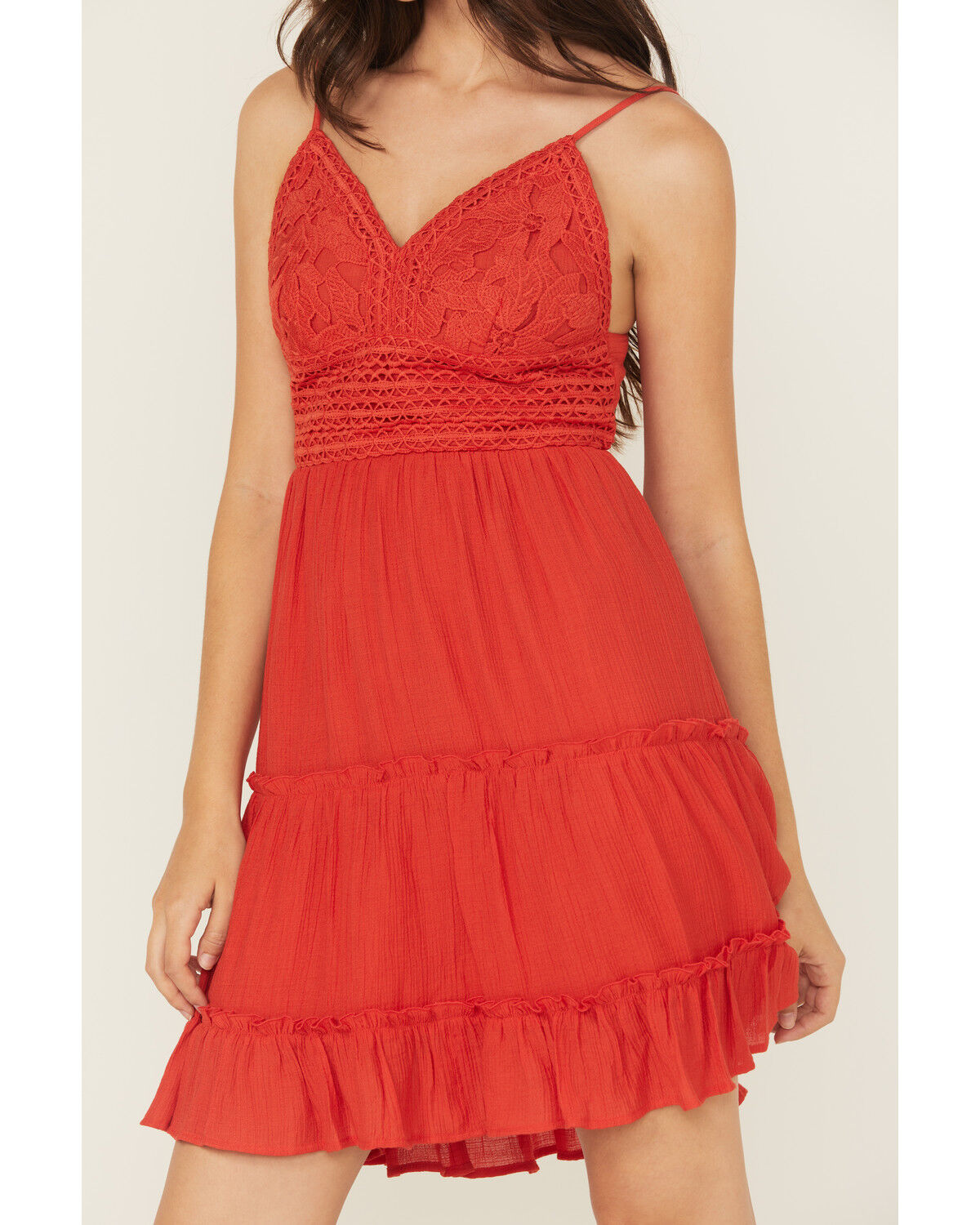 Image #3 - Shyanne Women's Lace Bustier Mini Dress, Red, hi-res