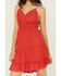 Image #3 - Shyanne Women's Lace Bustier Mini Dress, Red, hi-res
