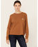 Image #1 - Carhartt Women's Loose Fit Lightweight Long Sleeve Pocket T-Shirt, Brown, hi-res