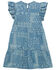 Image #2 - Wrangler Girls' Bandana Print Denim Dress, Blue, hi-res