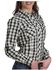 Image #1 - Roper Women's Plaid Print Long Sleeve Snap Western Shirt, Black, hi-res