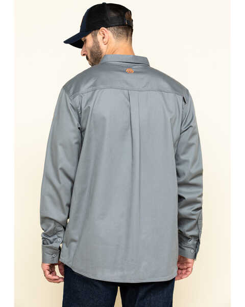 Image #2 - Hawx Men's FR Long Sleeve Woven Work Shirt , Silver, hi-res
