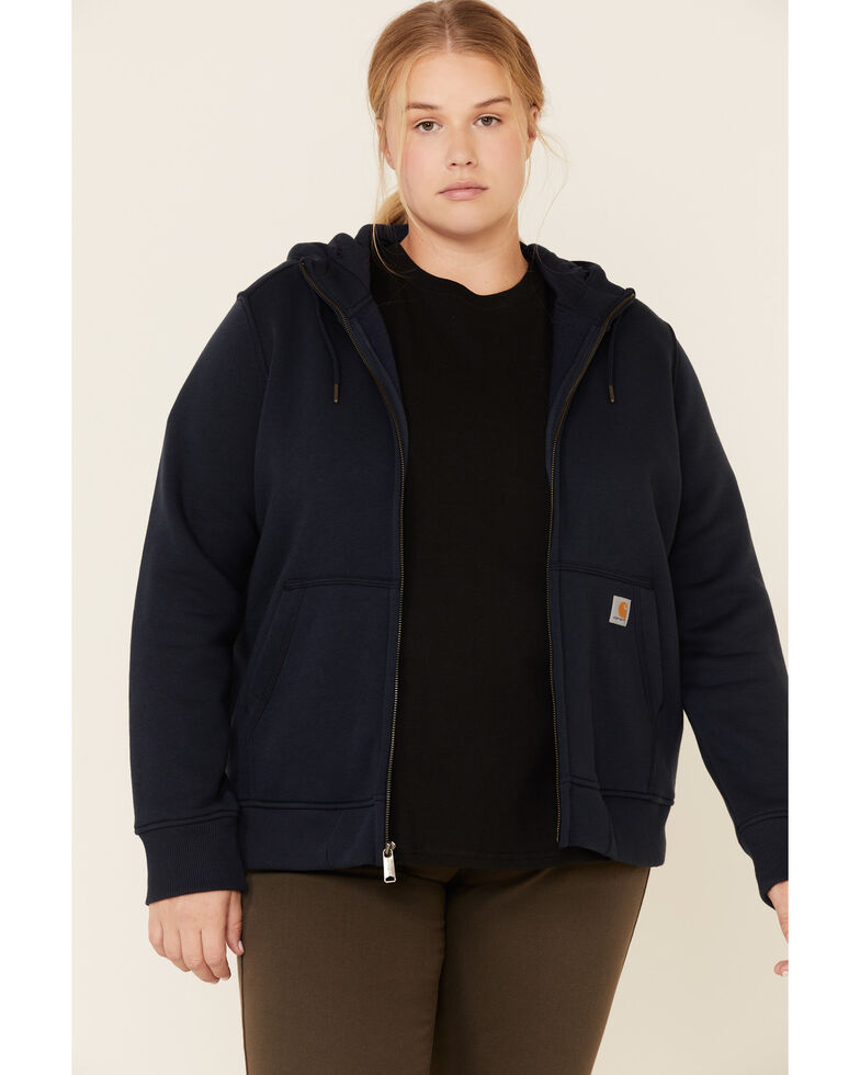 Carhartt Women's Navy Clarksburg Full-Zip Hoodie - Plus, Navy, hi-res