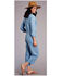 Stetson Women's Chambray Tencel Long Sleeve Jumpsuit, Blue, hi-res