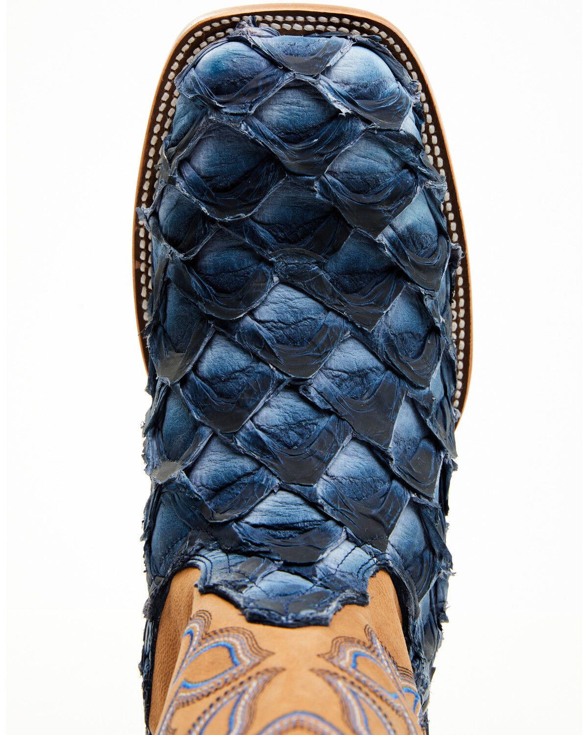 Image #6 - Cody James Men's Exotic Pirarucu Western Boots - Broad Square Toe, Blue, hi-res