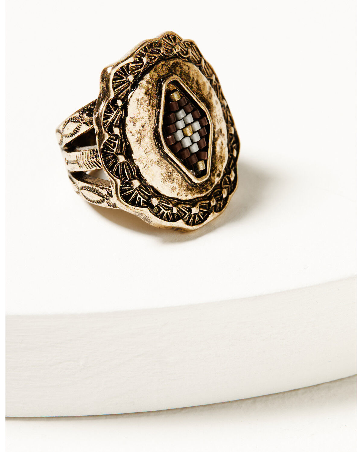 Image #1 - Shyanne Women's Summer Moon Antique Gold Statement Ring, Gold, hi-res