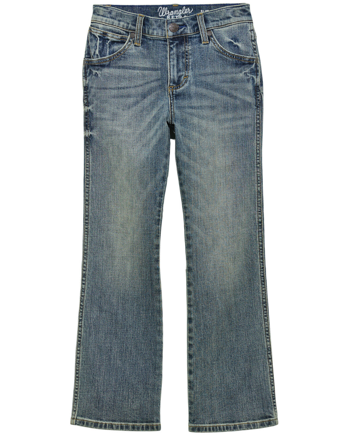 Image #2 -  Wrangler Retro Boys' Medium Wash Bootcut Stretch Denim Jeans, Light Blue, hi-res