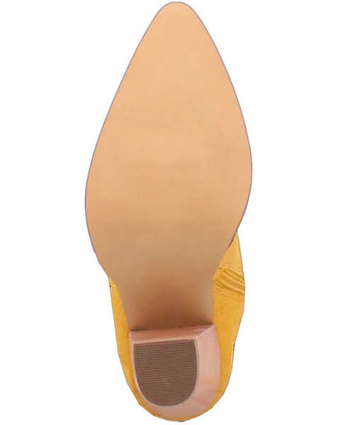 Image #7 - Dingo Women's Crazy Train Leather Booties - Pointed Toe , Yellow, hi-res
