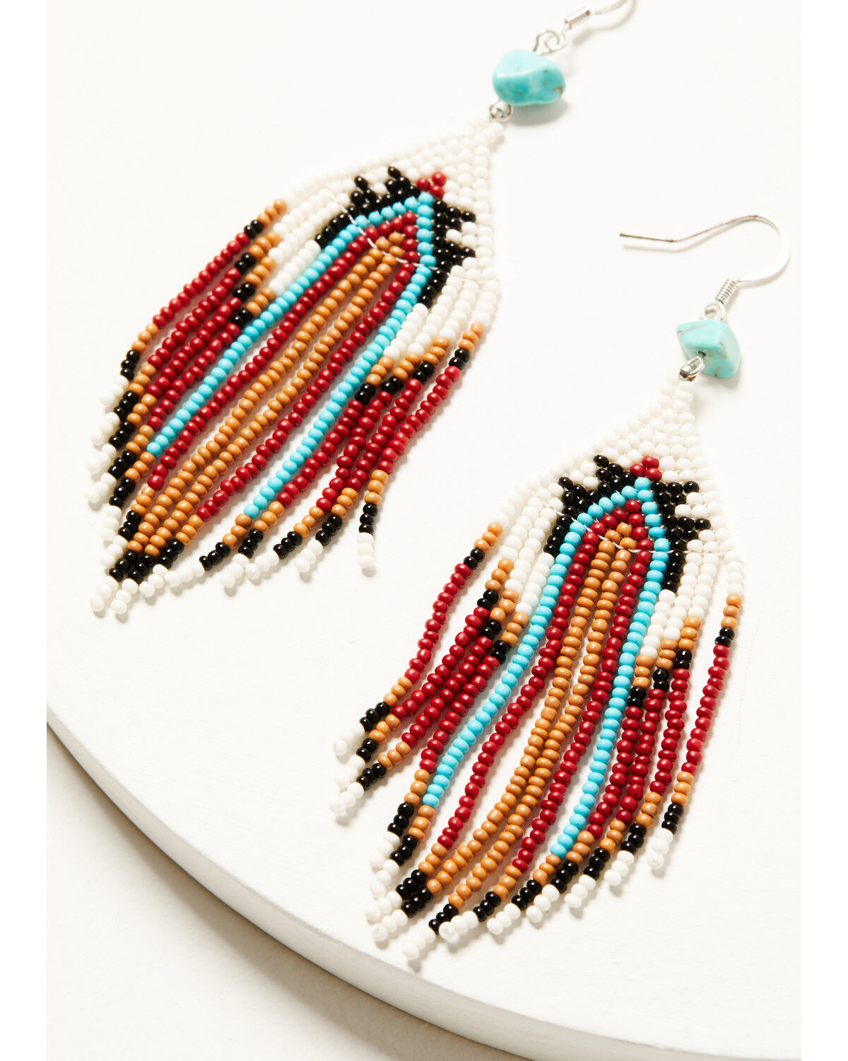 Image #2 - Idyllwind Women's Alterra Beaded Fringe Earrings, Red, hi-res