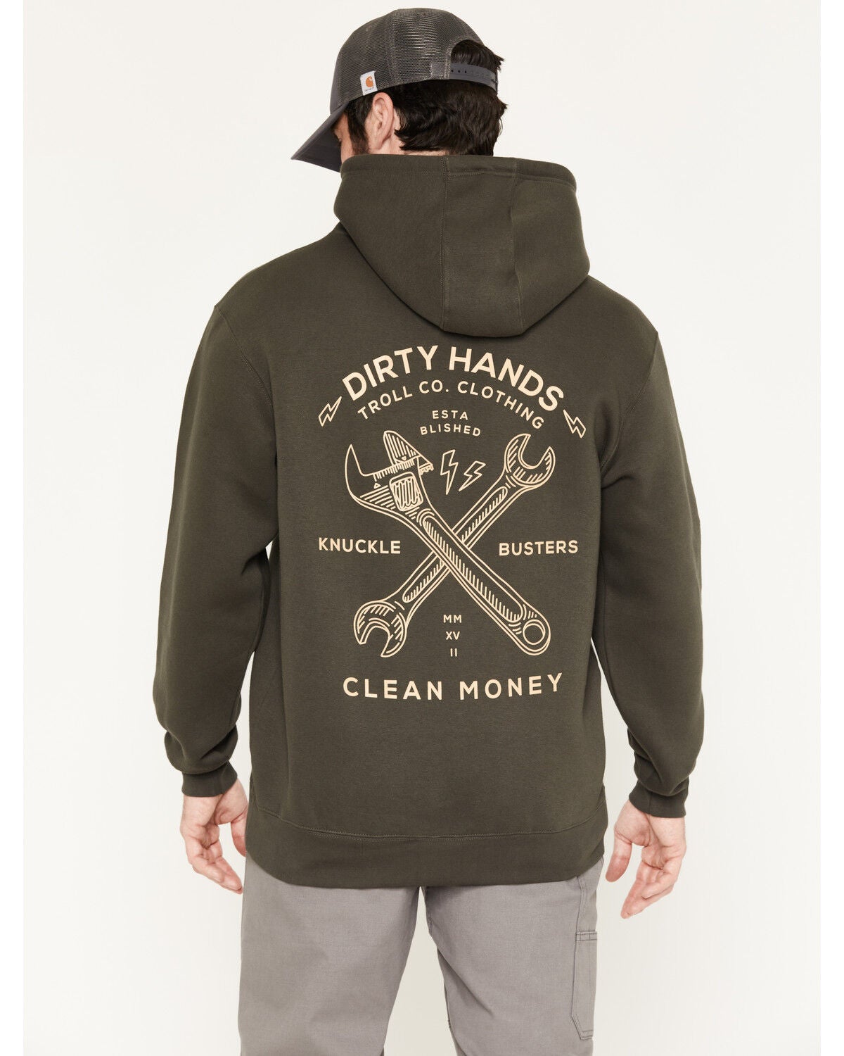 Troll Co Men's DHCM Twisting Wrenches Graphic Hooded Sweatshirt, Black, hi-res