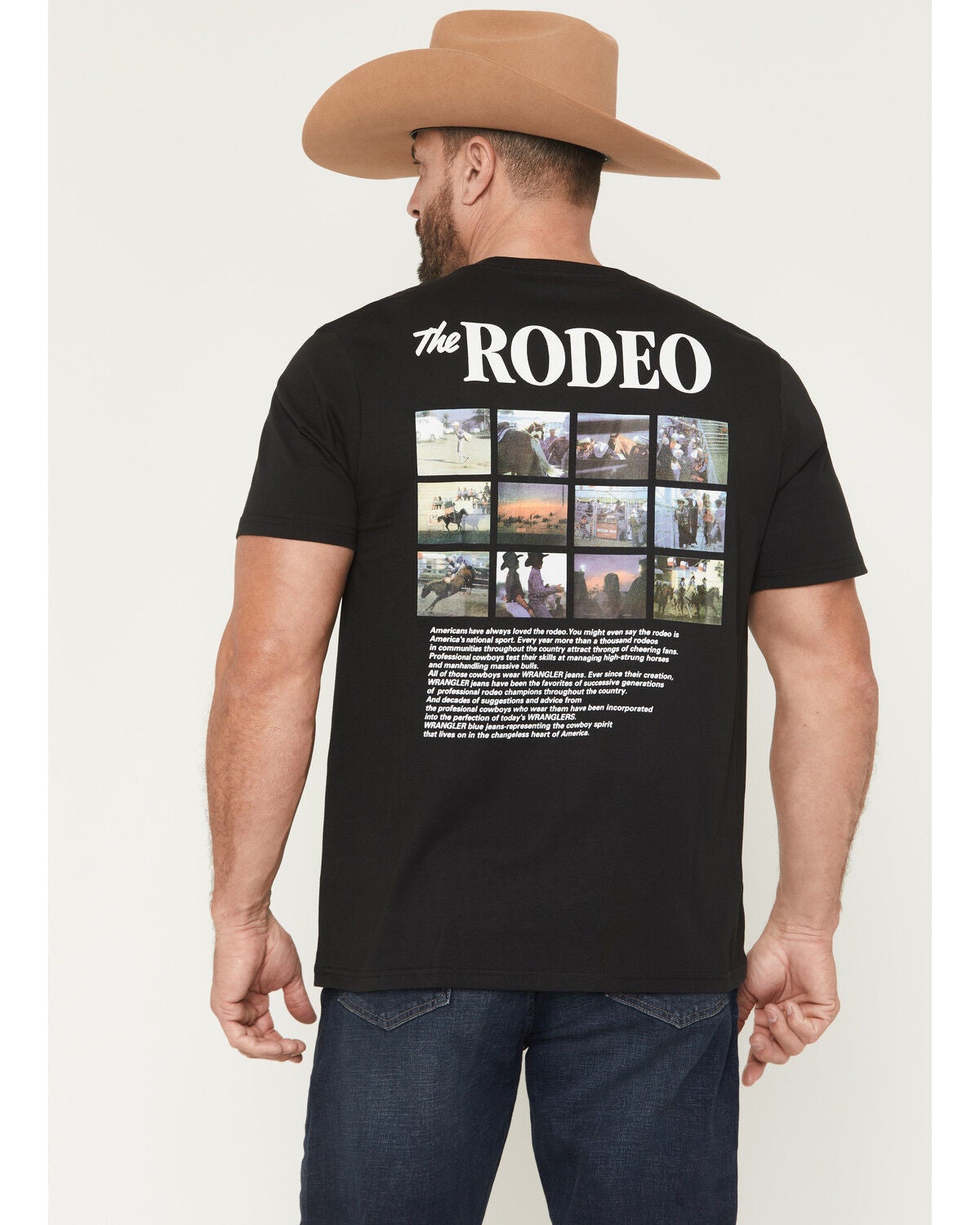 Wrangler Men's The Rodeo Short Sleeve Graphic T-Shirt, Black, hi-res