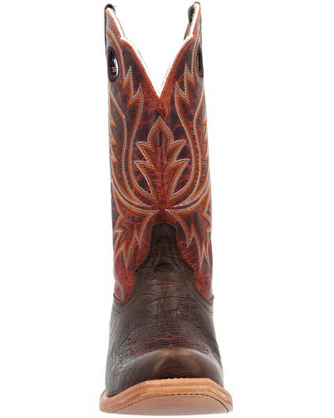 Image #4 - Durango Men's PRCA Collection Shrunken Bullhide Western Boots - Square Toe , Brown, hi-res