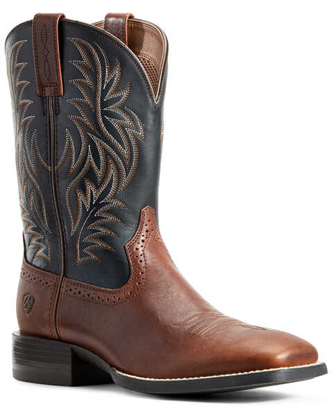 Ariat Men's Candy Western Performance Boots - Square Toe, Black/brown, hi-res