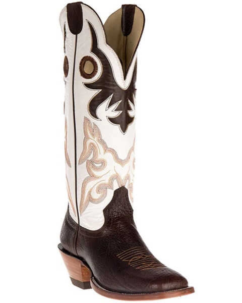Image #1 - Hondo Boots Men's Spanish Shoulder Western Boots - Square Toe, Chocolate, hi-res