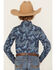 Image #4 - Cody James Boys' Westward Paisley Print Long Sleeve Snap Western Shirt, Navy, hi-res