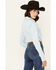 Image #4 - Wrangler Retro Women's Solid Long Sleeve Button-Down Stretch Western Shirt, Light Blue, hi-res