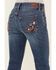 Image #2 - Shyanne Girls' Maren Medium Wash Embroidered Pocket Bootcut Comfort Stretch Denim Jeans , Medium Wash, hi-res
