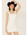 Sadie & Sage Women's Afton Denim Sleeveless Mini Dress, Off White, hi-res