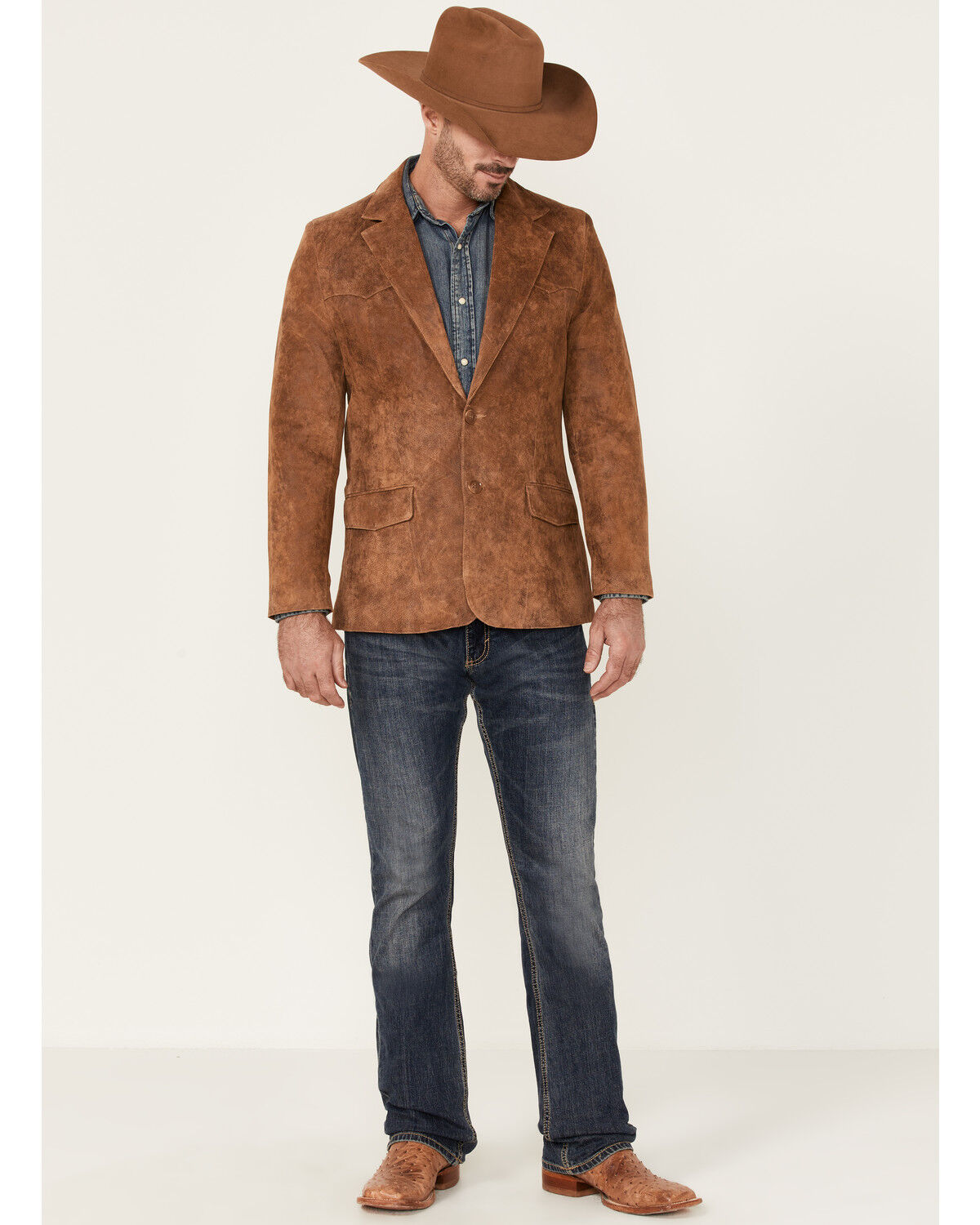 Image #2 - Cody James Men's Blazer - Long, Brown, hi-res