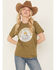 Image #1 - Wrangler Retro Women's Denim Co. Sun Short Sleeve Graphic Tee, Olive, hi-res