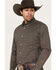 Image #2 - Cody James Men's Money Maker Print Long Sleeve Button-Down Western Shirt, Dark Brown, hi-res
