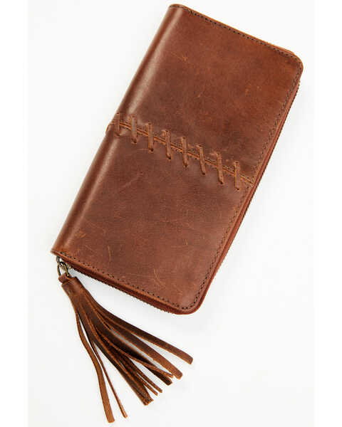 Cleo + Wolf Women's Brown Leather Wallet, Distressed Brown, hi-res