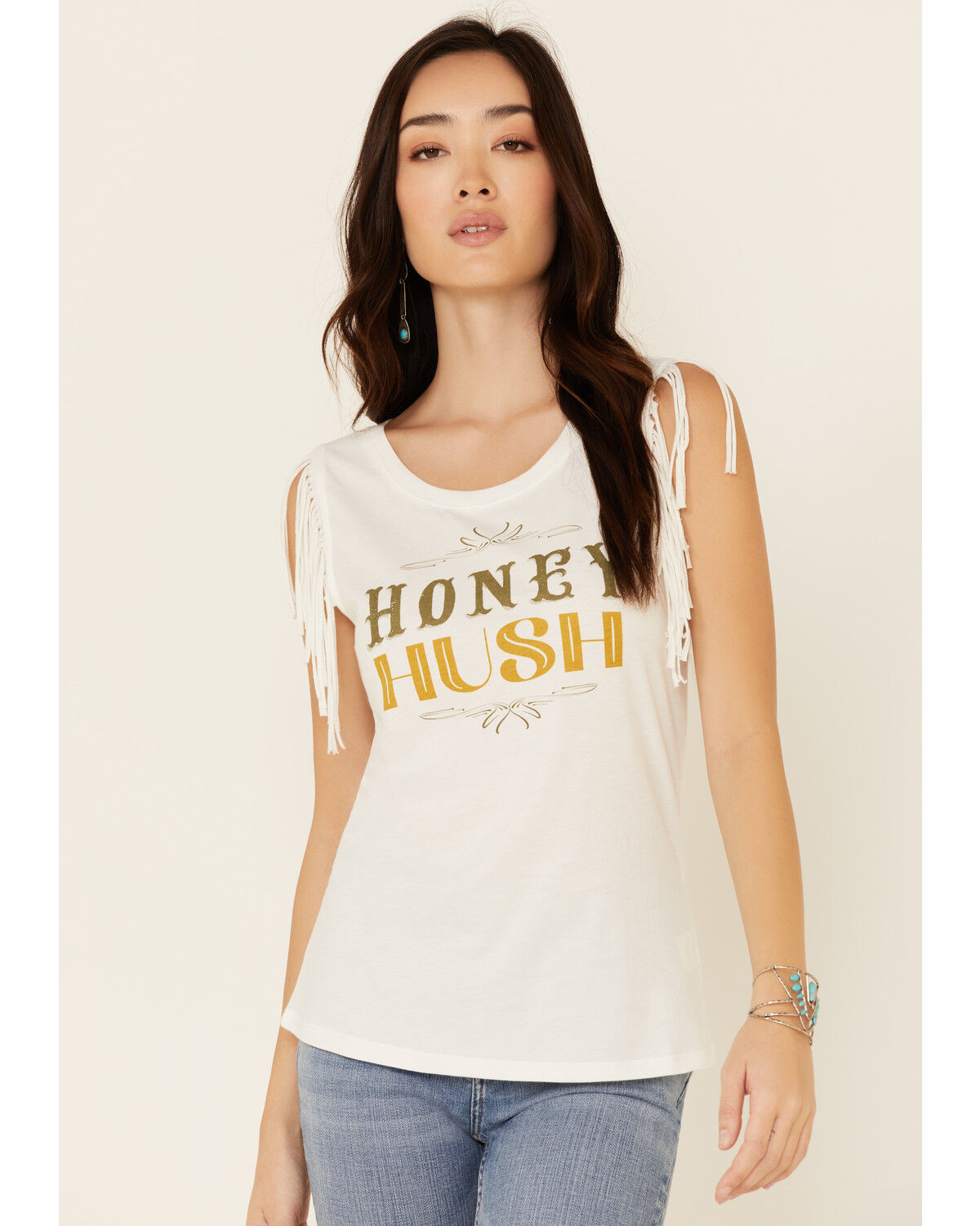Image #1 - Idyllwind Women's Honey Hush Muscle Tank Top, White, hi-res