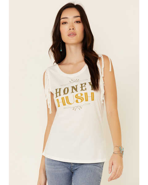 Image #1 - Idyllwind Women's Honey Hush Muscle Tank Top , White, hi-res