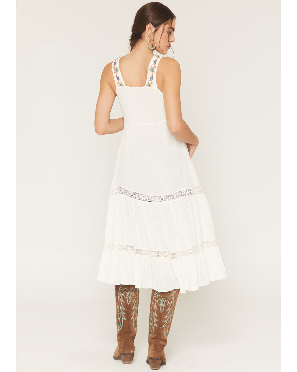Image #6 - Shyanne Women's Embroidered and Lace Kimono, Cream, hi-res