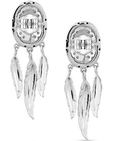 Image #2 - Montana Silversmiths Women's Divine Touch Opal Earrings, Silver, hi-res
