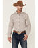 Image #1 - Moonshine Spirit Men's Sundial Southwestern Geo Print Long Sleeve Snap Western Shirt, Ivory, hi-res