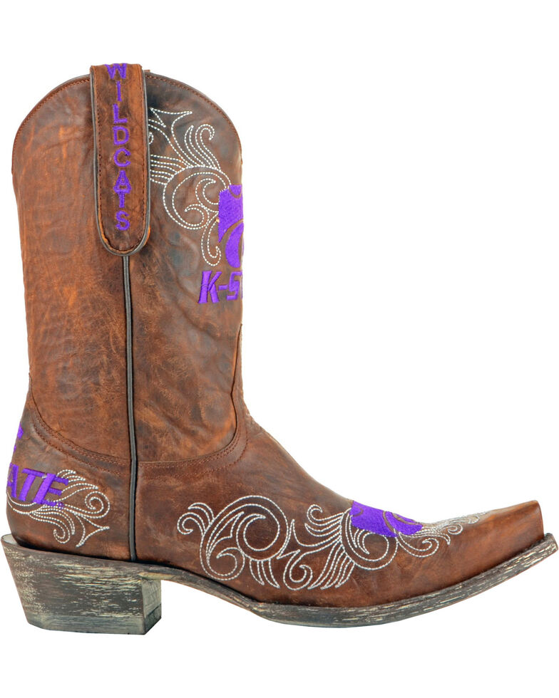 Gameday Kansas State University Cowgirl Boots - Snip Toe, Brass, hi-res