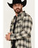 Image #2 - Moonshine Spirit Men's String Fellow Plaid Print Long Sleeve Snap Western Shirt, Grey, hi-res