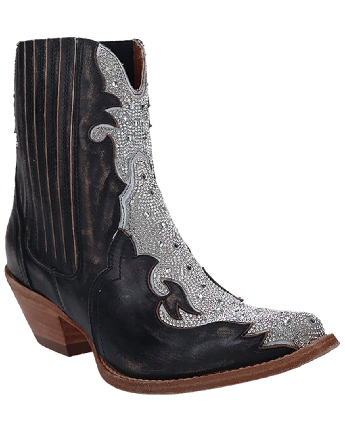 Dan Post Women's Lad Crystal Booties - Snip Toe, Black, hi-res