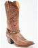 Almax Women's Studded Leather Boot Bracelet, Brown, hi-res
