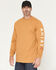 Image #2 - Ariat Men's FR Roughneck Skull Logo Long Sleeve Graphic Work Shirt, Mustard, hi-res