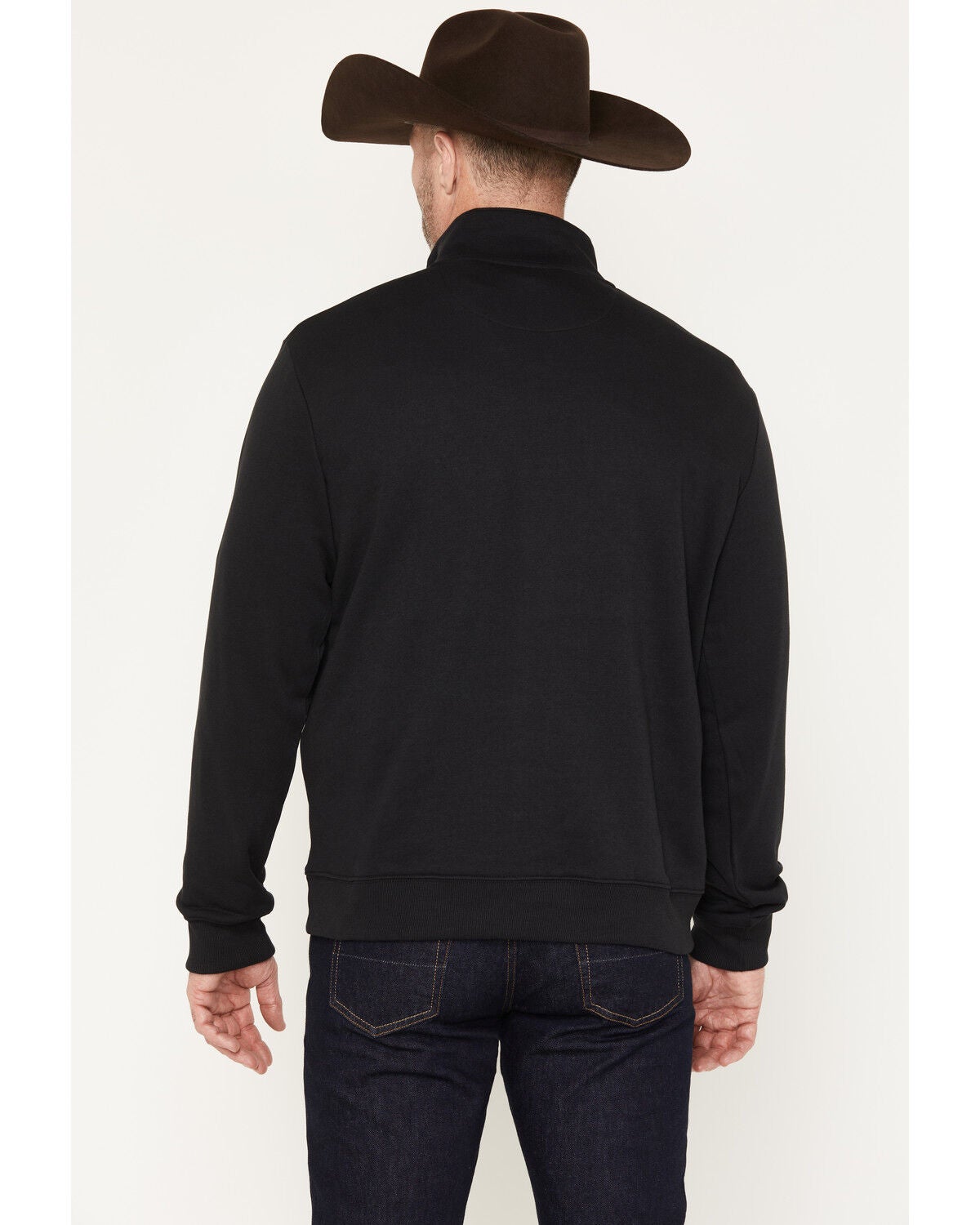 Image #4 - Wrangler Men's Solid Steer Head 1/4 Zip Pullover, Black, hi-res