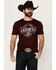 Image #1 - Cody James Men's Bull Banner Short Sleeve Graphic T-Shirt, Maroon, hi-res