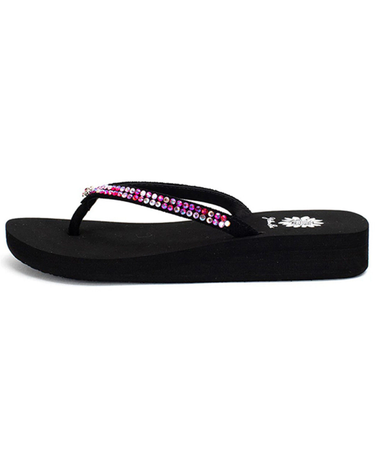 Image #2 - Yellow Box Women's Jello Rhinestone Sandals, Fuchsia, hi-res