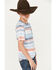 GROM Boys' Mesa Striped Short Sleeve Pocket T-Shirt, Blue, hi-res