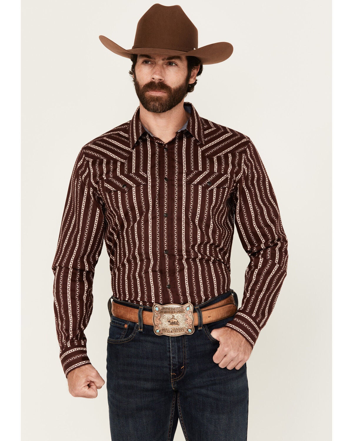 Cody James Men's Hansen Vertical Striped Wallpaper Print Long Sleeve Snap Western Shirt | Sheplers