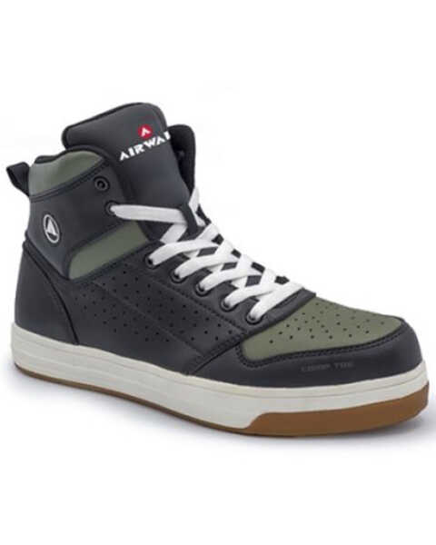 Image #1 - Airwalk Men's Arena Mid Work Shoes - Composite Toe, Black, hi-res